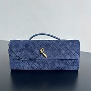 Fortok Bottega Veneta Andiamo clutch bag Suede Navy Blue 31x13x3cm  - 1