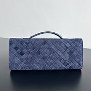Fortok Bottega Veneta Andiamo clutch bag Suede Navy Blue 31x13x3cm  - 5