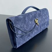 Fortok Bottega Veneta Andiamo clutch bag Suede Navy Blue 31x13x3cm  - 4
