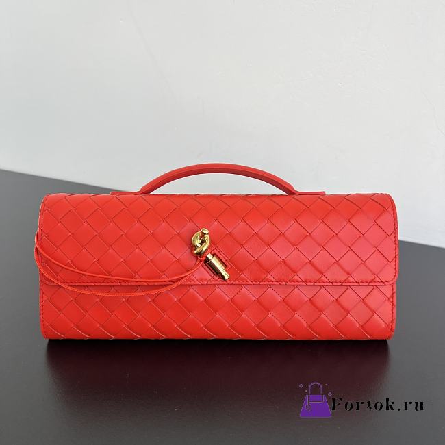 Fortok Bottega Veneta Andiamo clutch bag Leather Hot Red 31x13x3cm - 1