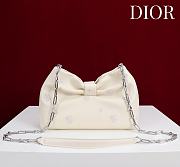 Fortok Dior 2026ss Bow bag White floral embroidery 27×8×18cm - 1
