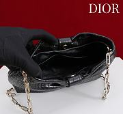 Fortok Dior 2026ss Bow bag Black Crocodile embroidery 27×8×18cm - 4
