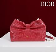 Fortok Dior 2026ss Bow bag Red floral embroidery 27×8×18cm - 1