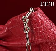 Fortok Dior 2026ss Bow bag Red floral embroidery 27×8×18cm - 6