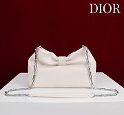 Fortok Dior 2026ss Bow bag White Ostrich embroidery 27×8×18cm - 4