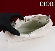 Fortok Dior 2026ss Bow bag White Ostrich embroidery 27×8×18cm - 6