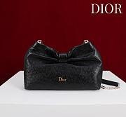 Fortok Dior 2026ss Bow bag Black Ostrich embroidery 27×8×18cm - 1