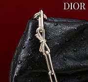 Fortok Dior 2026ss Bow bag Black Ostrich embroidery 27×8×18cm - 4