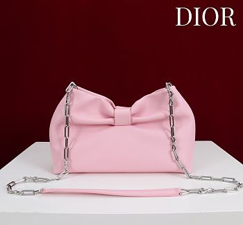 Fortok Dior 2026ss Bow bag Pink Lambskin 27×8×18cm