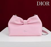Fortok Dior 2026ss Bow bag Pink Lambskin 27×8×18cm - 5