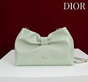 Fortok Dior 2026ss Bow bag Light Green Lambskin 27×8×18cm - 5