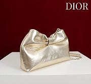 Fortok Dior 2026ss Bow bag Gold Glossy Leather 27×8×18cm - 5