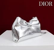 Fortok Dior 2026ss Bow bag Silver Glossy Leather 27×8×18cm - 3