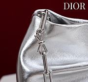 Fortok Dior 2026ss Bow bag Silver Glossy Leather 27×8×18cm - 2