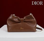 Fortok Dior 2026ss Bow bag Dark Brown Lambskin 27×8×18cm - 1