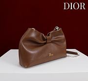Fortok Dior 2026ss Bow bag Dark Brown Lambskin 27×8×18cm - 3
