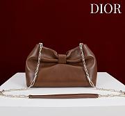 Fortok Dior 2026ss Bow bag Dark Brown Lambskin 27×8×18cm - 6