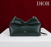 Fortok Dior 2026ss Bow bag Dark Olive Green Lambskin 27×8×18cm - 1