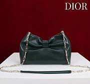 Fortok Dior 2026ss Bow bag Dark Olive Green Lambskin 27×8×18cm - 5