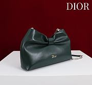 Fortok Dior 2026ss Bow bag Dark Olive Green Lambskin 27×8×18cm - 4