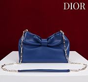 Fortok Dior 2026ss Bow bag Navy Dark Lambskin 27×8×18cm - 4