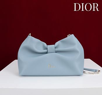 Fortok Dior 2026ss Bow bag Sky Blue Lambskin 27×8×18cm 