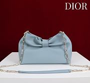 Fortok Dior 2026ss Bow bag Sky Blue Lambskin 27×8×18cm  - 5