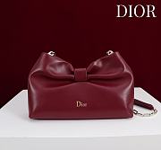 Fortok Dior 2026ss Bow bag Burgundy Lambskin 27×8×18cm - 1