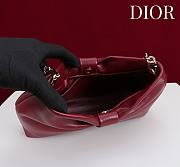 Fortok Dior 2026ss Bow bag Burgundy Lambskin 27×8×18cm - 5