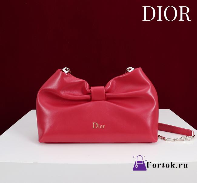Fortok Dior 2026ss Bow bag Red Lambskin 27×8×18cm - 1