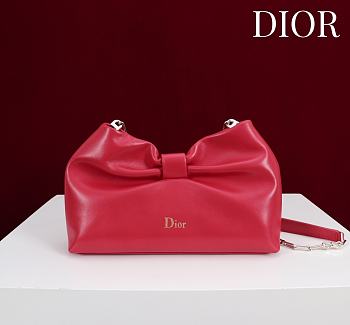 Fortok Dior 2026ss Bow bag Red Lambskin 27×8×18cm