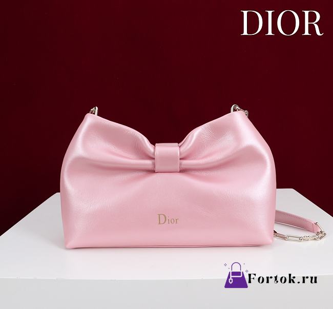 Fortok Dior 2026ss Bow bag Glossy Pink 27×8×18cm - 1