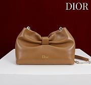 Fortok Dior 2026ss Bow bag Hazelnut Brown Lambskin 27×8×18cm - 1