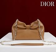 Fortok Dior 2026ss Bow bag Hazelnut Brown Lambskin 27×8×18cm - 5