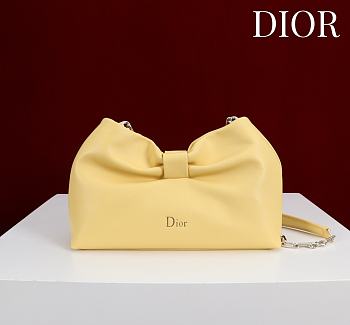 Fortok Dior 2026ss Bow bag Yellow Lambskin 27×8×18cm