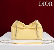 Fortok Dior 2026ss Bow bag Yellow Lambskin 27×8×18cm - 4