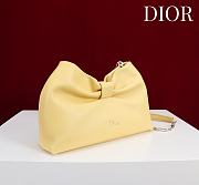 Fortok Dior 2026ss Bow bag Yellow Lambskin 27×8×18cm - 3