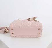 Fortok Dior 2026ss Mini Lady Dior Bow bag in powder pink 17×15×7cm - 3