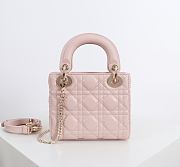 Fortok Dior 2026ss Mini Lady Dior Bow bag in powder pink 17×15×7cm - 4