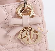 Fortok Dior 2026ss Mini Lady Dior Bow bag in powder pink 17×15×7cm - 5
