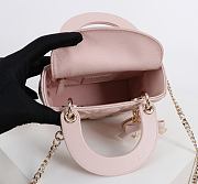 Fortok Dior 2026ss Mini Lady Dior Bow bag in powder pink 17×15×7cm - 6