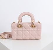 Fortok Dior 2026ss Mini Lady D-Joy Bow bag in powder pink 16.5cm x 6 x  10 CM - 5