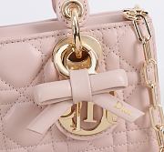 Fortok Dior 2026ss Mini Lady D-Joy Bow bag in powder pink 16.5cm x 6 x  10 CM - 4