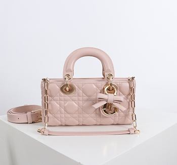 Fortok Dior 2026ss Lady D-Joy Bow bag in powder pink 22x 12 x 6.5 CM