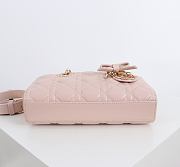 Fortok Dior 2026ss Lady D-Joy Bow bag in powder pink 22x 12 x 6.5 CM - 3