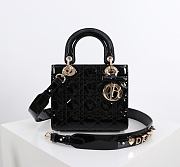 Fortok Dior 2026ss Lady Dior ABC Bag Patent Bow Bag Black 20 x 17 x 8cm - 1