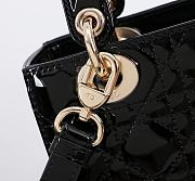 Fortok Dior 2026ss Lady Dior ABC Bag Patent Bow Bag Black 20 x 17 x 8cm - 5