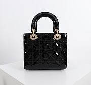 Fortok Dior 2026ss Lady Dior ABC Bag Patent Bow Bag Black 20 x 17 x 8cm - 4