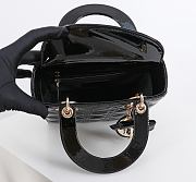 Fortok Dior 2026ss Lady Dior ABC Bag Patent Bow Bag Black 20 x 17 x 8cm - 3