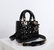 Fortok Dior 2026ss Lady Dior ABC Bag Patent Bow Bag Black 20 x 17 x 8cm - 2